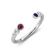 4 - Makena Rhodolite Garnet and Blue Sapphire Open Wedding Band 