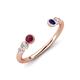 4 - Makena Rhodolite Garnet and Blue Sapphire Open Wedding Band 