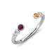 4 - Makena Rhodolite Garnet and Citrine Open Wedding Band 