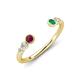 4 - Makena Rhodolite Garnet and Emerald Open Wedding Band 