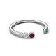 5 - Makena Rhodolite Garnet and Emerald Open Wedding Band 