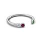 5 - Makena Rhodolite Garnet and Green Garnet Open Wedding Band 