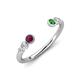 4 - Makena Rhodolite Garnet and Green Garnet Open Wedding Band 