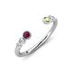 4 - Makena Rhodolite Garnet and Peridot Open Wedding Band 