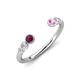 4 - Makena Rhodolite Garnet and Pink Sapphire Open Wedding Band 