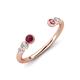 4 - Makena Rhodolite Garnet and Pink Tourmaline Open Wedding Band 