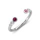 4 - Makena Rhodolite Garnet and Pink Tourmaline Open Wedding Band 