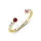 4 - Makena Rhodolite Garnet and Pink Tourmaline Open Wedding Band 