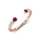 4 - Makena Rhodolite Garnet and Red Garnet Open Wedding Band 