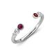 4 - Makena Rhodolite Garnet and Red Garnet Open Wedding Band 