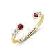 4 - Makena Rhodolite Garnet and Lab Grown Diamonds Open Wedding Band 