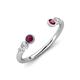4 - Makena Rhodolite Garnet and Lab Grown Diamonds Open Wedding Band 