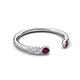 5 - Makena Rhodolite Garnet and Lab Grown Diamonds Open Wedding Band 