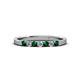 2 - Fiala 2.00 mm Emerald and Diamond Wedding Band 