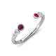 4 - Makena Rhodolite Garnet and Ruby Open Wedding Band 