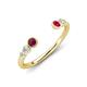 4 - Makena Rhodolite Garnet and Ruby Open Wedding Band 
