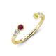 4 - Makena Rhodolite Garnet and Yellow Diamond Open Wedding Band 