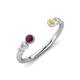 4 - Makena Rhodolite Garnet and Yellow Sapphire Open Wedding Band 