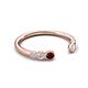 5 - Makena Red Garnet and Lab Grown Diamonds Open Wedding Band 