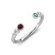 4 - Makena Red Garnet and Created Alexandrite Open Wedding Band 