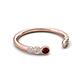 5 - Makena Red Garnet and Created Alexandrite Open Wedding Band 