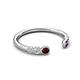 5 - Makena Red Garnet and Amethyst Open Wedding Band 
