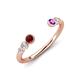 4 - Makena Red Garnet and Amethyst Open Wedding Band 