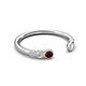 5 - Makena Red Garnet and Aquamarine Open Wedding Band 