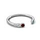 5 - Makena Red Garnet and Blue Diamond Open Wedding Band 