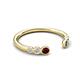 5 - Makena Red Garnet and Blue Diamond Open Wedding Band 