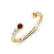 4 - Makena Red Garnet and Citrine Open Wedding Band 