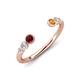 4 - Makena Red Garnet and Citrine Open Wedding Band 