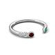 5 - Makena Red Garnet and Emerald Open Wedding Band 