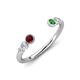 4 - Makena Red Garnet and Green Garnet Open Wedding Band 
