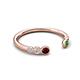 5 - Makena Red Garnet and Green Garnet Open Wedding Band 