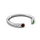 5 - Makena Red Garnet and Green Garnet Open Wedding Band 