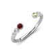 4 - Makena Red Garnet and Peridot Open Wedding Band 