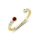 4 - Makena Red Garnet and Peridot Open Wedding Band 