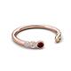 5 - Makena Red Garnet and Peridot Open Wedding Band 