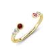 4 - Makena Red Garnet and Pink Tourmaline Open Wedding Band 