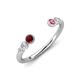 4 - Makena Red Garnet and Pink Tourmaline Open Wedding Band 