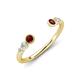 4 - Makena Red Garnet and Lab Grown Diamonds Open Wedding Band 