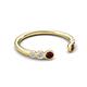 5 - Makena Red Garnet and Lab Grown Diamonds Open Wedding Band 