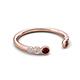 5 - Makena Red Garnet and Lab Grown Diamonds Open Wedding Band 