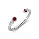 4 - Makena Red Garnet and Lab Grown Diamonds Open Wedding Band 