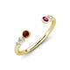 4 - Makena Red Garnet and Rhodolite Garnet Open Wedding Band 
