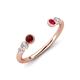 4 - Makena Red Garnet and Ruby Open Wedding Band 