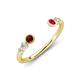 4 - Makena Red Garnet and Ruby Open Wedding Band 