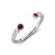 4 - Makena Red Garnet and Ruby Open Wedding Band 