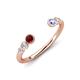 4 - Makena Red Garnet and Tanzanite Open Wedding Band 